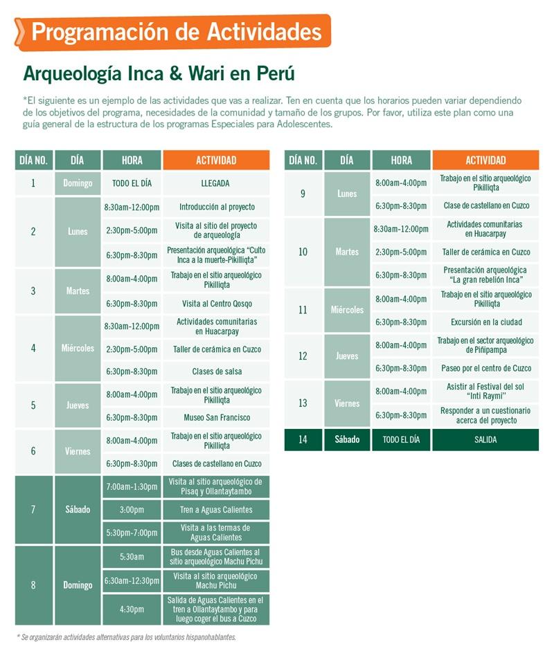 High School Inca Projects & Archaeology in Peru High School Inca Projects & Archaeology in Peru